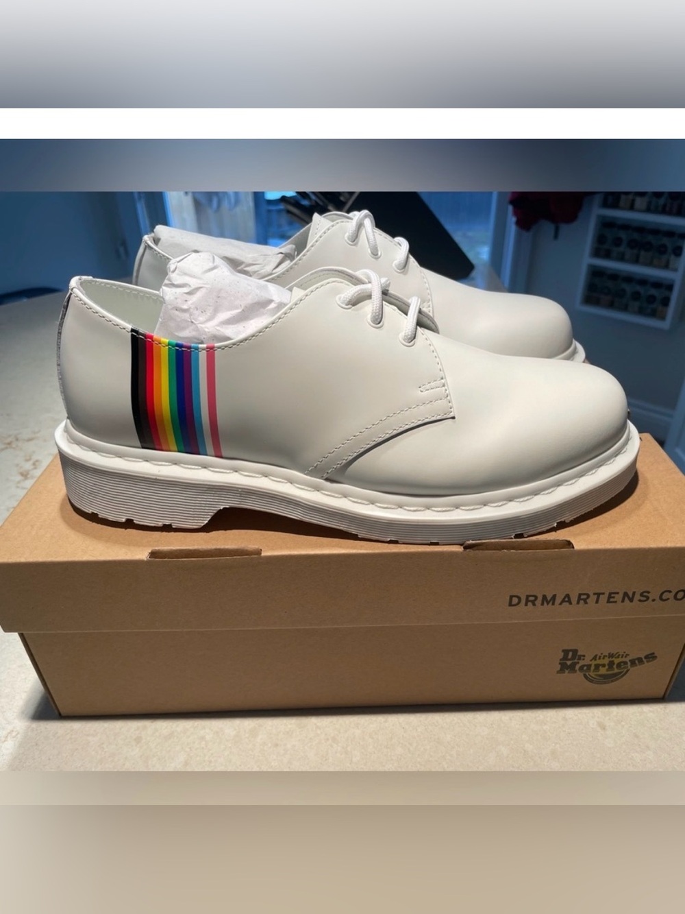 ✨NEW✨ Dr Martens 1461 White Leather Pride Core Shoes